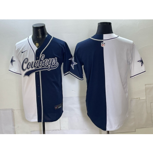 Dallas Cowboys Blank White Navy Split Baseball Vapor Limited Men Jersey