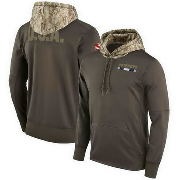 Dallas Cowboys Nike Olive Salute To Service Sideline Therma Pullover Hoodie