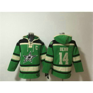 Dallas Stars 14 Jamie Benn Green Lace-Up Pullover Hoodie Dallas Stars 14 Jamie Benn Green Lace-Up Pullover Hoodie