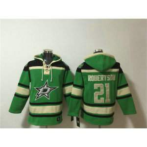 Dallas Stars 21 Jason Robertson Green Lace-Up Pullover Hoodie Dallas Stars 21 Jason Robertson Green Lace-Up Pullover Hoodie
