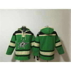 Dallas Stars Blank Black Green Lace-Up Pullover Hoodie Dallas Stars Blank Black Green Lace-Up Pullover Hoodie