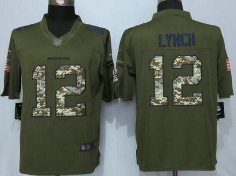 Denver Broncos #12 Paxton Lynch Green Salute To Service NFL Nike Limited Jersey