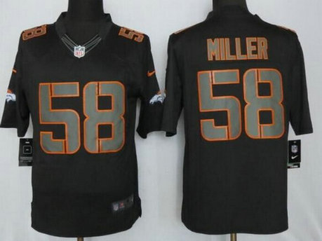 Denver Broncos #58 Von Miller Black Impact NFL Nike Limited Jersey