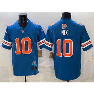 Denver Broncos 10 Nix Blue Throwback F.U.S.E. Vapor Limited Men Jersey