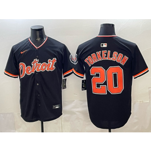 Detroit Tigers 20 TORKELSON Black Cool Base Men Jersey Detroit Tigers 20 TORKELSON Black Cool Base Men Jersey
