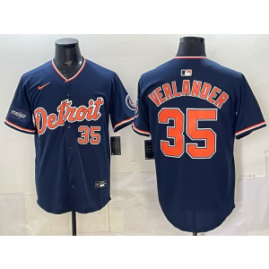 Detroit Tigers 35 Verlander Navy Cool Base Men Jerseys Detroit Tigers 35 Verlander Navy Cool Base Men Jerseys