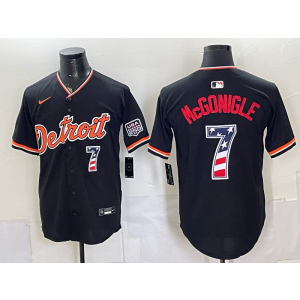 Detroit Tigers 7 McGonigle Black USA 250 Fourth of July Men Jersey
