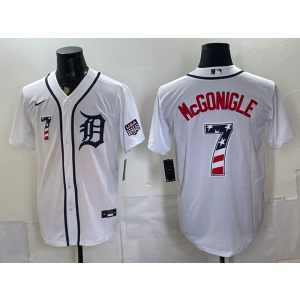 Detroit Tigers 7 McGonigle White USA 250 Fourth of July Men Jersey