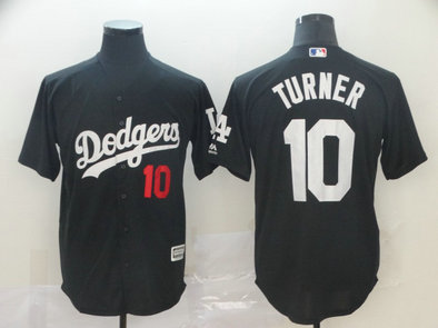 Dodgers 10 Justin Turner Black Turn Back The Clock Cool Base Jersey