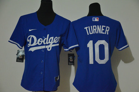 Dodgers 10 Justin Turner Royal Women 2020 Nike Cool Base Jersey Dodgers 10 Justin Turner Royal Women 2020 Nike Cool Base Jersey