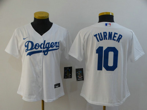 Dodgers 10 Justin Turner White Women 2020 Nike Cool Base Jersey Dodgers 10 Justin Turner White Women 2020 Nike Cool Base Jersey