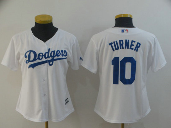 Dodgers 10 Justin Turner White Women Cool Base Jersey Dodgers 10 Justin Turner White Women Cool Base Jersey
