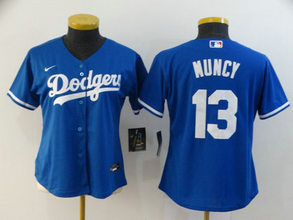 Dodgers 13 Max Muncy Royal Women 2020 Nike Cool Base Jersey Dodgers 13 Max Muncy Royal Women 2020 Nike Cool Base Jersey