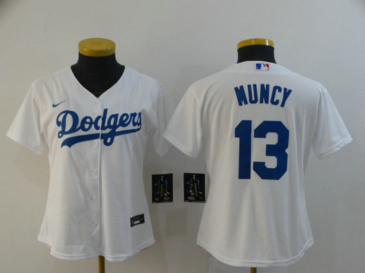 Dodgers 13 Max Muncy White Women 2020 Nike Cool Base Jersey Dodgers 13 Max Muncy White Women 2020 Nike Cool Base Jersey