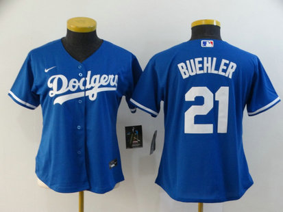 Dodgers 21 Walker Buehler Royal Women 2020 Nike Cool Base Jersey Dodgers 21 Walker Buehler Royal Women 2020 Nike Cool Base Jersey