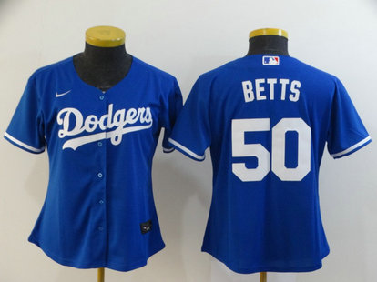 Dodgers 50 Mookie Betts Royal Women 2020 Nike Cool Base Jersey Dodgers 50 Mookie Betts Royal Women 2020 Nike Cool Base Jersey