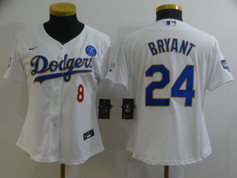 Dodgers 8 Kobe Bryant White Women Nike 2021 Gold Program KB Flexbase Jersey Dodgers 8 Kobe Bryant White Women Nike 2021 Gold Program KB Flexbase Jersey