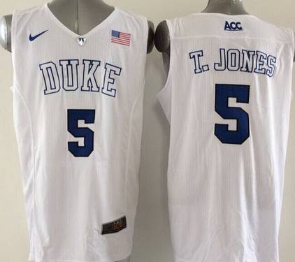 Duke Blue Devils #5 Tyus Jones 2015 White Jersey Duke Blue Devils #5 Tyus Jones 2015 White Jersey