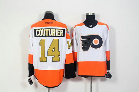 Flyers #14 Sean Couturier White With 50th Anniversary Patch Reebok Jersey Flyers #14 Sean Couturier White With 50th Anniversary Patch Reebok Jersey