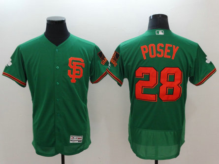 Giants 28 Buster Posey Green St Patrick's Day Flexbase Jersey Giants 28 Buster Posey Green St Patrick's Day Flexbase Jersey