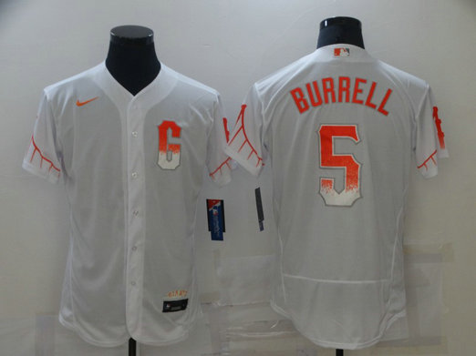 Giants 5 Pat Burrell White Nike 2021 City Connect Flexbase Jersey Giants 5 Pat Burrell White Nike 2021 City Connect Flexbase Jersey
