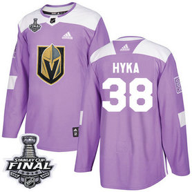 Golden Knights #38 Tomas Hyka Purple Authentic Fights Cancer 2018 Stanley Cup Final Stitched NHL Adidas Jersey