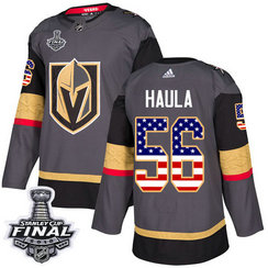 Golden Knights #56 Erik Haula Grey Home Authentic USA Flag 2018 Stanley Cup Final Stitched NHL Adidas Jersey