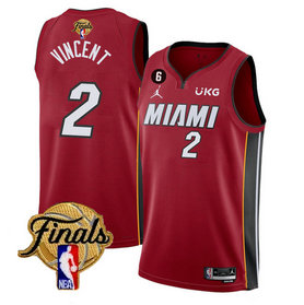 Heat 2 Gabe Vincent Red 2023 NBA Finals NO.6 Patch Swingman Jersey Heat 2 Gabe Vincent Red 2023 NBA Finals NO.6 Patch Swingman Jersey