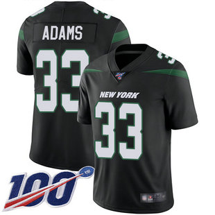 Jets #33 Jamal Adams Black Alternate Men's Stitched Football 100th Jets #33 Jamal Adams Black Alternate Men's Stitched Football 100th