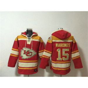 Kansas City Chiefs 15 Patrick Mahomes Red Lace-Up Pullover Hoodie Kansas City Chiefs 15 Patrick Mahomes Red Lace-Up Pullover Hoodie