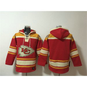 Kansas City Chiefs Blank Red Lace-Up Pullover Hoodie Kansas City Chiefs Blank Red Lace-Up Pullover Hoodie