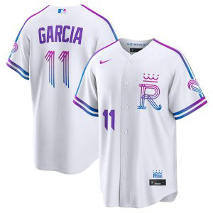 Kansas City Royals 11 Maikel García White 2026 City Connect Cool Base Men Jersey