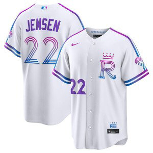 Kansas City Royals 22 Carter Jensen White 2026 City Connect Cool Base Men Jersey