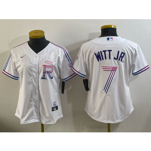 Kansas City Royals 7 Witt Jr White 2026 City Connect Cool Base Youth Jersey