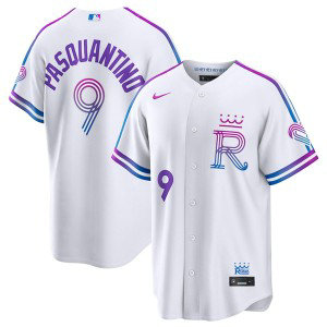 Kansas City Royals 9 Vinnie Pasquantino White 2026 City Connect Cool Base Men Jersey