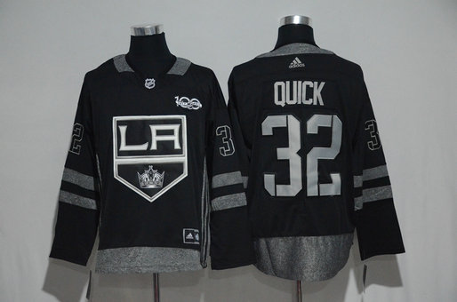 Kings 32 Jonathan Quick Black 1917-2017 100th Anniversary Adidas Jersey Kings 32 Jonathan Quick Black 1917-2017 100th Anniversary Adidas Jersey