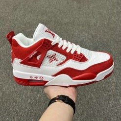 L V x Nike Air Jordan 4 Retro Red Shoes