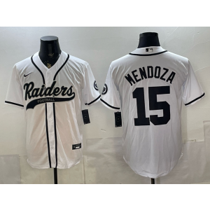 Las Vegas Raiders 15 Mendoza White Baseball Vapor Limited Men Jersey 1 Las Vegas Raiders 15 Mendoza White Baseball Vapor Limited Men Jersey 1