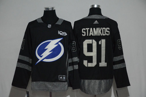 Lightning 91 Steven Stamkos Black 1917-2017 100th Anniversary Adidas Jersey Lightning 91 Steven Stamkos Black 1917-2017 100th Anniversary Adidas Jersey