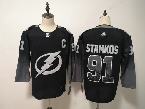 Lightning 91 Steven Stamkos Black Alternate Adidas Jersey Lightning 91 Steven Stamkos Black Alternate Adidas Jersey