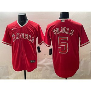 Los Angeles Angels 5 Albert Pujols Red Cool Base Men Jersey