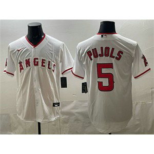 Los Angeles Angels 5 Albert Pujols White Cool Base Men Jersey