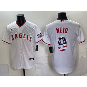 Los Angeles Angels 9 Neto White USA 250 Fourth of July Men Jersey