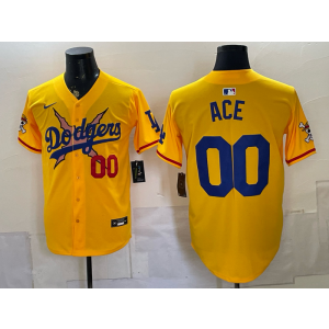 Los Angeles Dodgers 00 ACE New Yellow Men Jersey
