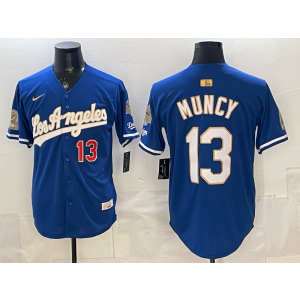 Los Angeles Dodgers 13 Muncy Blue Gold Champion Cool Base Men Jersey Los Angeles Dodgers 13 Muncy Blue Gold Champion Cool Base Men Jersey