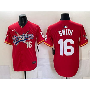 Los Angeles Dodgers 16 Smith New Red Men Jersey