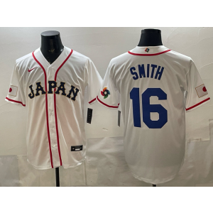 Los Angeles Dodgers 16 Smith White World Cup Cool Base Men Jersey Los Angeles Dodgers 16 Smith White World Cup Cool Base Men Jersey
