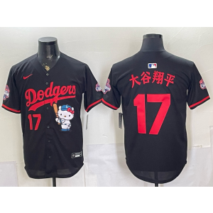 Los Angeles Dodgers 17 大谷翔平 Black Hello Kitty Cool Base Men Jersey Los Angeles Dodgers 17 大谷翔平 Black Hello Kitty Cool Base Men Jersey