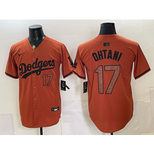 Los Angeles Dodgers 17 Ohtani Brown Camo Men Jersey