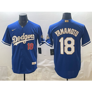 Los Angeles Dodgers 18 Yamamoto 2026 Blue Gold Champion Cool Base Men Jersey Los Angeles Dodgers 18 Yamamoto 2026 Blue Gold Champion Cool Base Men Jersey